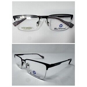 Ben Sherman Goswell Black Plaid Eyeglass Frames New Old Stock 53-17-140